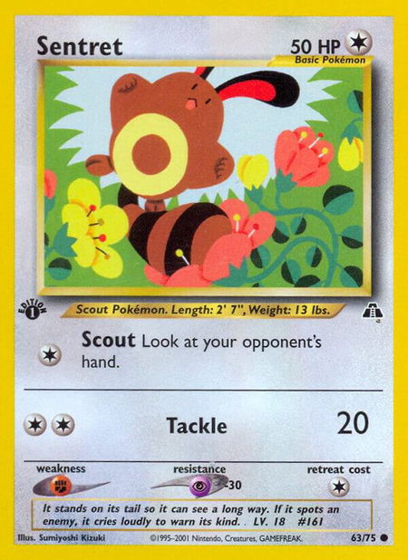 Sentret - Neo Discovery Pokémon trading card