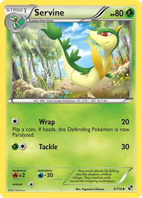 Servine (3) - Black and White (BLW) #3/114 - Uncommon Pokémon Trading Card