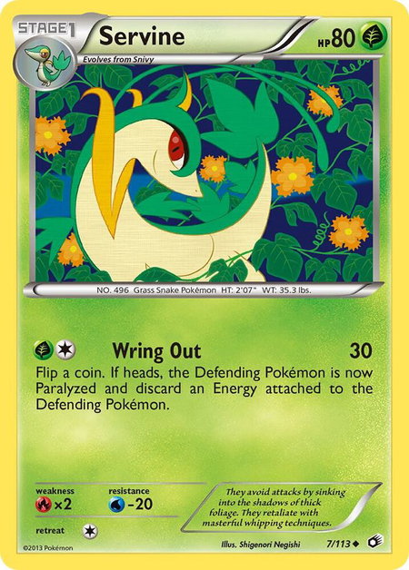 Servine trading card from Legendary Treasures Servine - Legendary Treasures Pokémon trading card