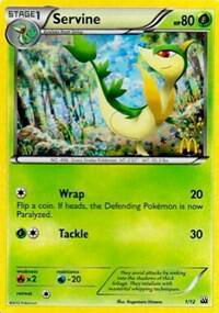 Servine - 1/12 - McDonald's Promos 2012  #001/012 - Rare Pokémon Trading Card