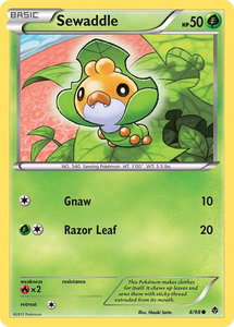 Sewaddle (4) - Emerging Powers (EPO) #4/98 - Common Pokémon Trading Card