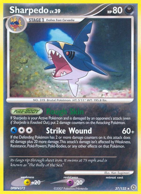 Sharpedo - Secret Wonders Pokémon trading card