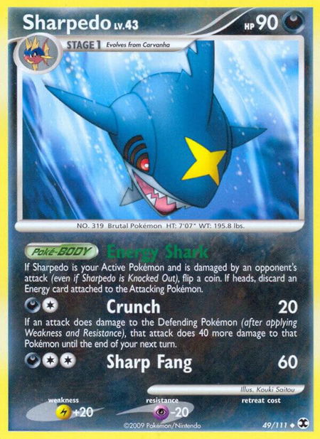Sharpedo - Rising Rivals Pokémon trading card