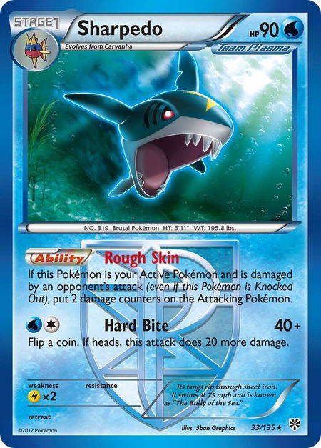 Sharpedo (Team Plasma) - Plasma Storm Pokémon trading card