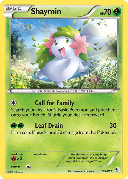 Shaymin trading card from Boundaries Crossed Shaymin - Boundaries Crossed Pokémon trading card