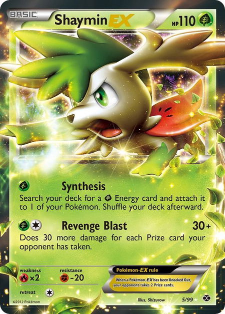 Shaymin EX - Next Destinies Pokémon trading card