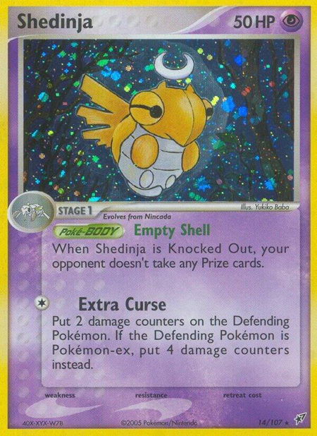Shedinja trading card from Deoxys Shedinja - Deoxys Pokémon trading card