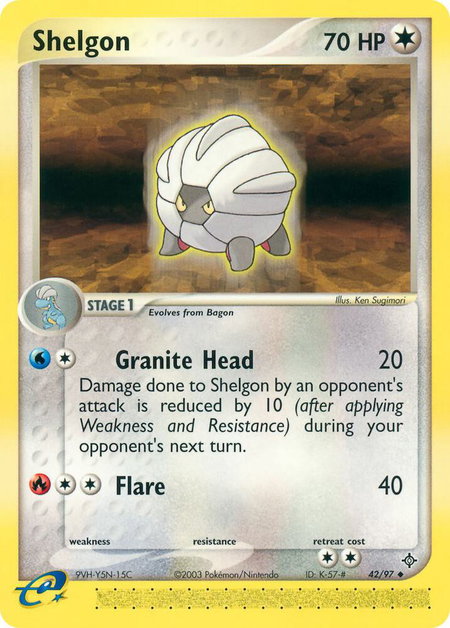 Shelgon - 42/97 trading card from Dragon Shelgon - 42/97 - Dragon Pokémon trading card