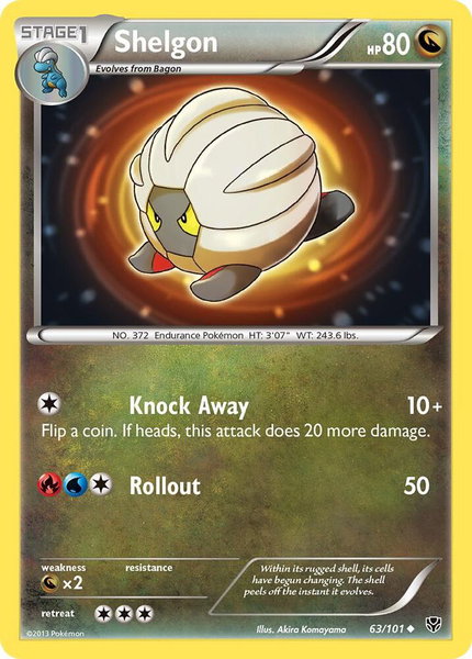 Shelgon trading card from Plasma Blast Shelgon - Plasma Blast Pokémon trading card