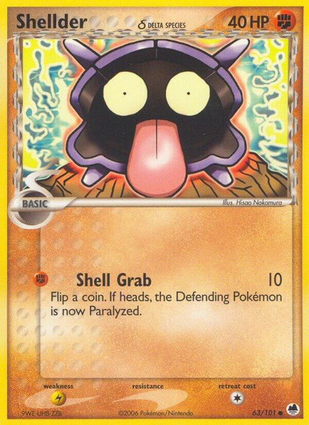 Shellder (Delta Species) - Dragon Frontiers Pokémon trading card