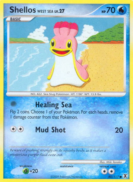 Shellos West Sea trading card from Rising Rivals Shellos West Sea - Rising Rivals Pokémon trading card