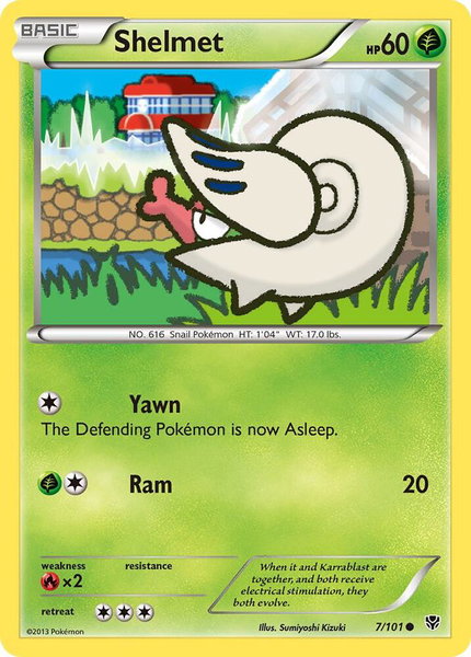 Shelmet trading card from Plasma Blast Shelmet - Plasma Blast Pokémon trading card
