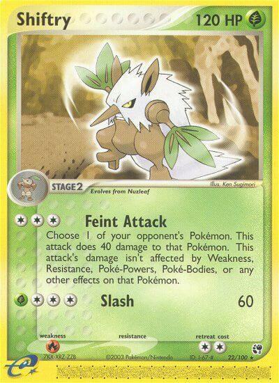 Shiftry - 22/100 - Sandstorm Pokémon trading card