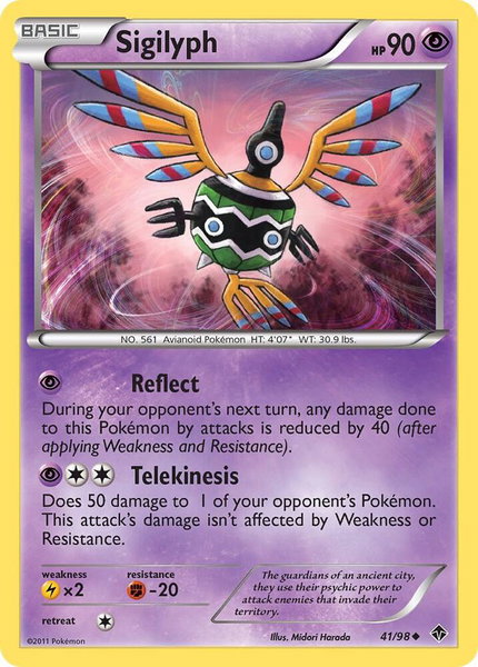 Sigilyph (41) trading card from Emerging Powers Sigilyph (41) - Emerging Powers Pokémon trading card