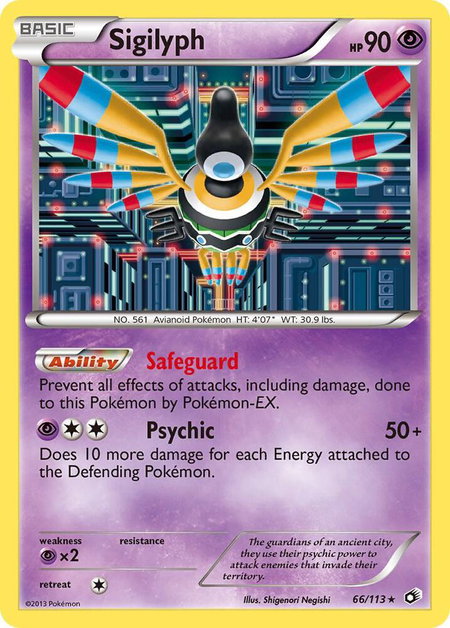 Sigilyph trading card from Legendary Treasures Sigilyph - Legendary Treasures Pokémon trading card