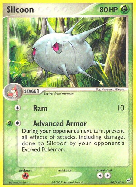Silcoon trading card from Deoxys Silcoon - Deoxys Pokémon trading card