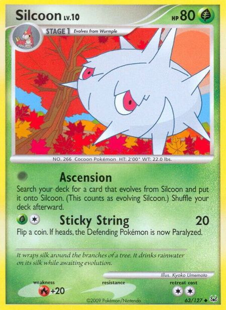 Silcoon trading card from Platinum Silcoon - Platinum Pokémon trading card