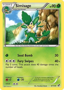Simisage - Black and White (BLW) #8/114 - Uncommon Pokémon Trading Card