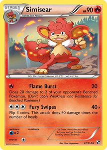 Simisear - Black and White (BLW) #22/114 - Uncommon Pokémon Trading Card