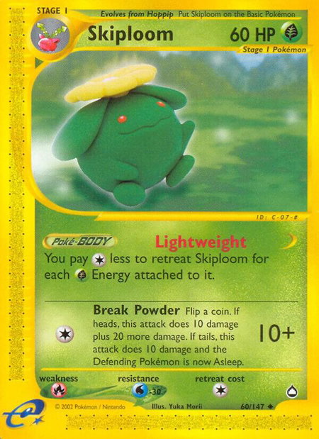 Skiploom - Aquapolis Pokémon trading card