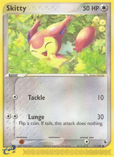 Skitty - 71/109 - Ruby and Sapphire Pokémon trading card