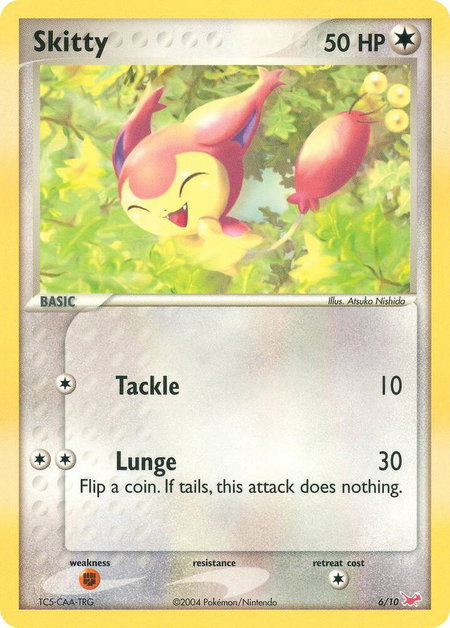 Skitty trading card from EX Trainer Kit 1: Latias & Latios Skitty - EX Trainer Kit 1: Latias & Latios Pokémon trading card