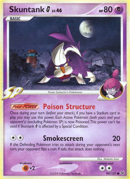 Skuntank G - Platinum Pokémon trading card