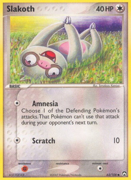 Slakoth trading card from Power Keepers Slakoth - Power Keepers Pokémon trading card