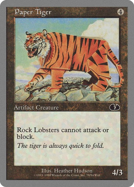 Paper Tiger - Unglued Magic: The Gathering trading card