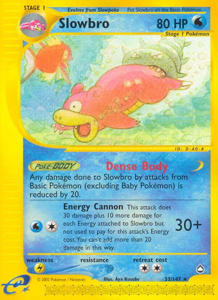 Slowbro trading card from Aquapolis Slowbro - Aquapolis Pokémon trading card