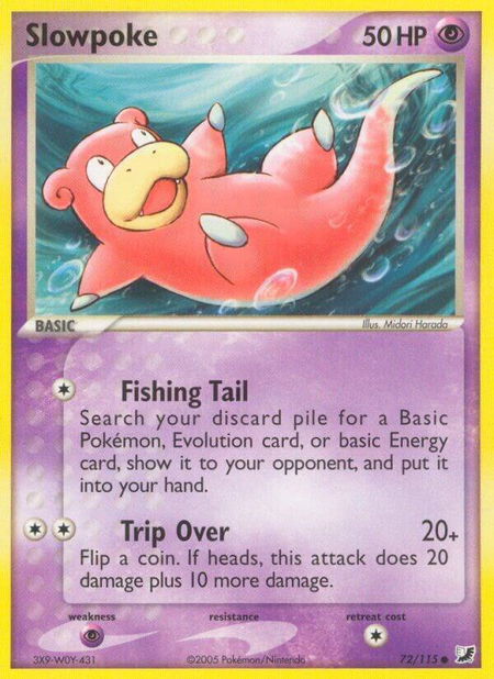 Slowpoke trading card from Unseen Forces Slowpoke - Unseen Forces Pokémon trading card