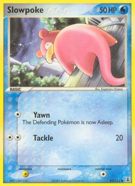Slowpoke trading card from Delta Species Slowpoke - Delta Species Pokémon trading card