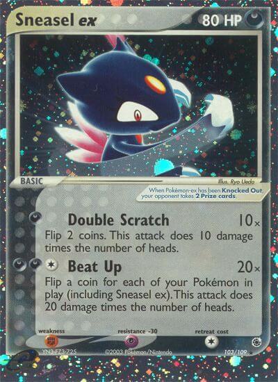 Sneasel ex - Ruby and Sapphire Pokémon trading card