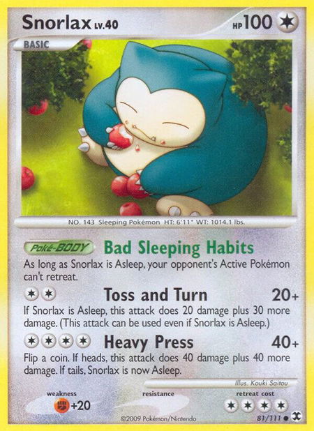 Snorlax (81) - Rising Rivals Pokémon trading card