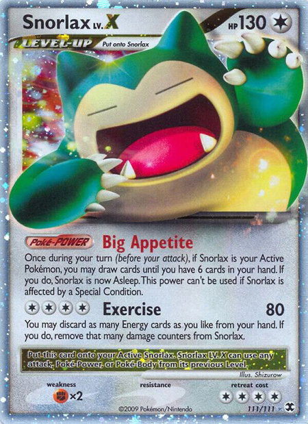 Snorlax Lv.X - Rising Rivals Pokémon trading card