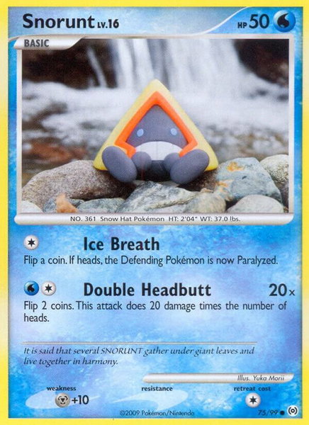 Snorunt trading card from Arceus Snorunt - Arceus Pokémon trading card