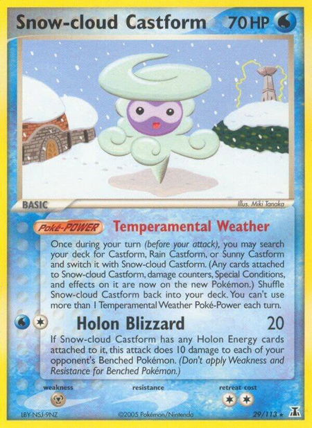 Snow-cloud Castform - Delta Species Pokémon trading card