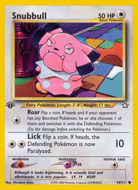 Snubbull - Neo Genesis Pokémon trading card