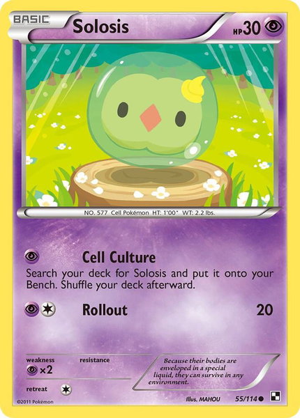 Solosis - Black and White Pokémon trading card