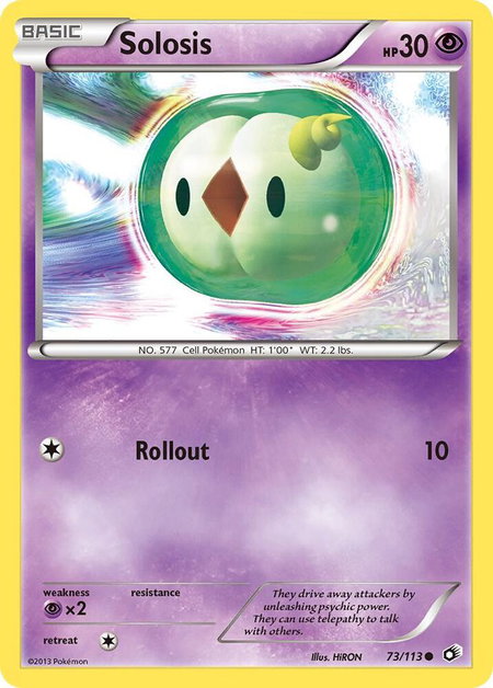 Solosis (73) trading card from Legendary Treasures Solosis (73) - Legendary Treasures Pokémon trading card