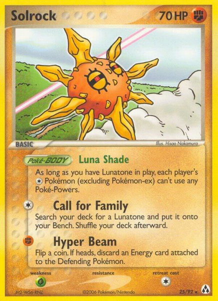 Solrock trading card from Legend Maker Solrock - Legend Maker Pokémon trading card
