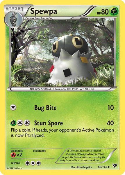 Spewpa - XY Base Set Pokémon trading card