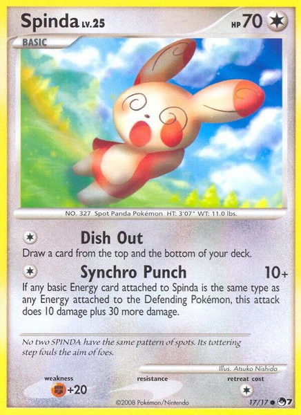 Spinda trading card from POP Series 7 Spinda - POP Series 7 Pokémon trading card