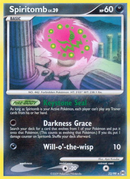Spiritomb trading card from Arceus Spiritomb - Arceus Pokémon trading card