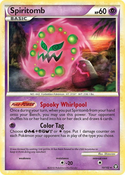 Spiritomb trading card from Triumphant Spiritomb - Triumphant Pokémon trading card