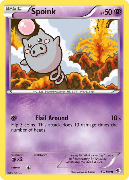 Spoink trading card from Boundaries Crossed Spoink - Boundaries Crossed Pokémon trading card