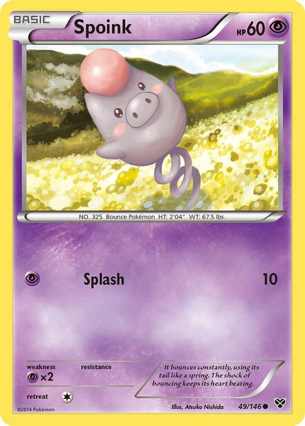 Spoink trading card from XY Base Set Spoink - XY Base Set Pokémon trading card