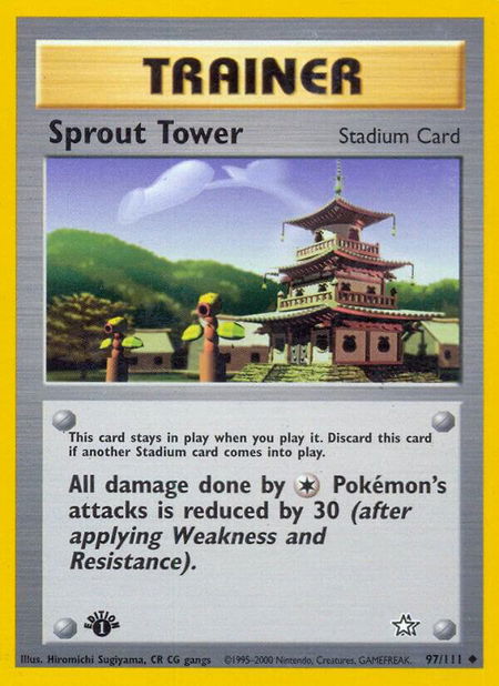 Sprout Tower - Neo Genesis Pokémon trading card