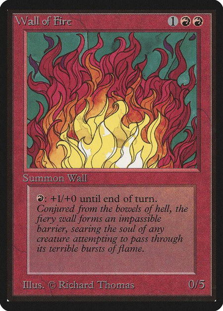 Wall of Fire - Beta Edition Magic: The Gathering trading card