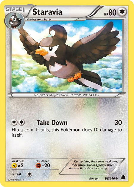 Staravia - Plasma Freeze Pokémon trading card